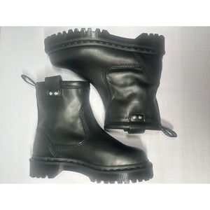 Dr. Martens Anistone Lo NJ004 CK05 Z-Unisex Black Leather Boots-Sz M5/W6.5-New